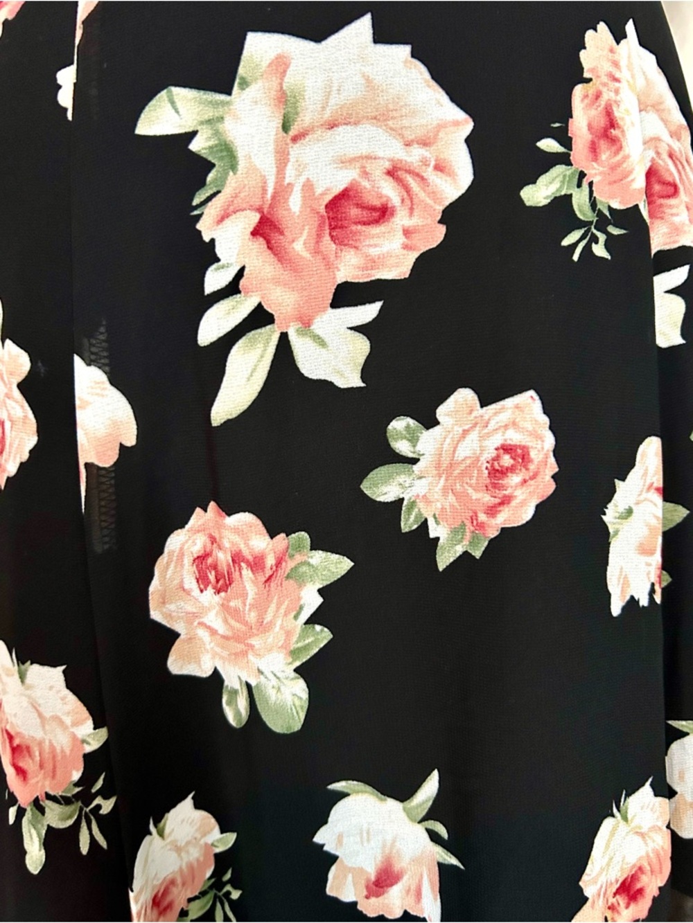 Lulus Black, Light Pink Floral Cross-Back Sheer Overlay Maxi Dress, Size S - Picture 4 of 15